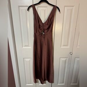 Hello Molly Silk Slip Dress Mauve